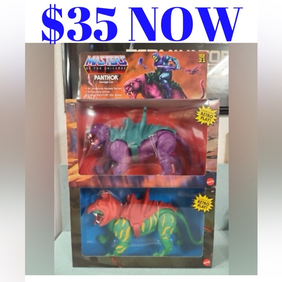 Mattel Other - NEW He-man Battle Cat Panthor Masters of The Universe MOTU Cat Toy Figure Lot